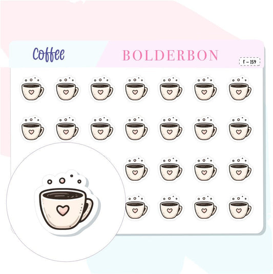 COFFEE Icon Stickers || Planner Stickers, Latte, Mocha, Tea, Cappuccino, Espresso