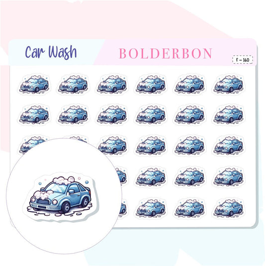 CAR WASH STICKERS || Planner Stickers, Icon, Wash Car, Clean Car