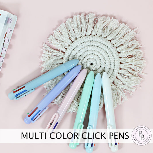 MULTI COLOR Click Pens || Pastel, 6 colors in one ballpoint pen, Assorted Colors, Journaling, Hobonichi, Planner, Bible