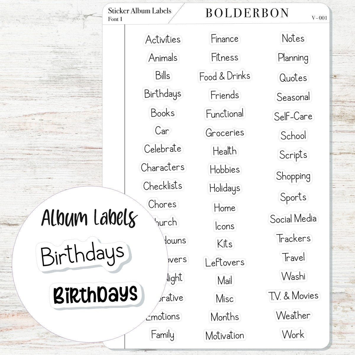 Sticker Label Photo Album Sticker Album Labels – Bolderbon