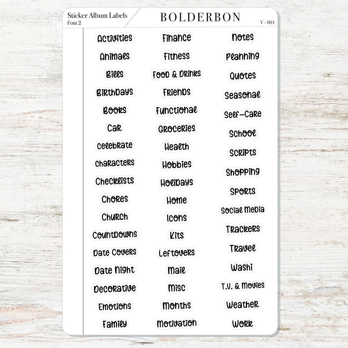 STICKER ALBUM LABELS || Divider Labels, Planner Sticker Labels, Tab Labels