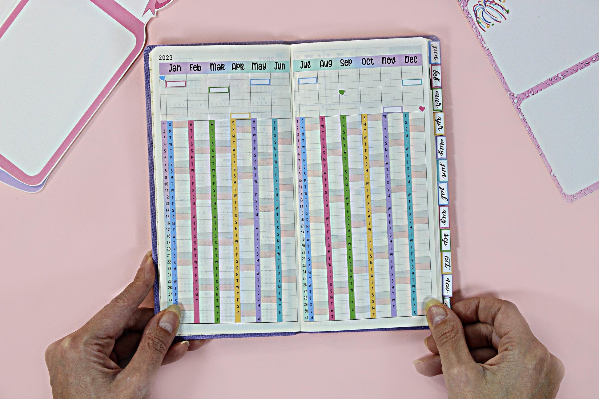 2025 YEARLY INDEX Hobonichi Weeks - Slate || Date Strips, Monthly Headers, Calendar Stickers, Year At A Glance, Hobonichi Weeks Kit