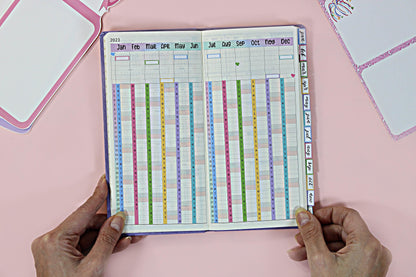 2025 YEARLY INDEX Hobonichi Weeks - Slate || Date Strips, Monthly Headers, Calendar Stickers, Year At A Glance, Hobonichi Weeks Kit