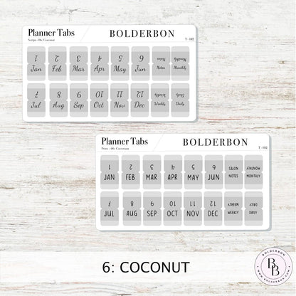 AESTHETIC PLANNER TABS || Hobonichi Tabs, Weeks, Cousin, A6, B6, Tab Dividers, Monthly Tabs, Tab Stickers, Divider Tabs, Colorful, Minimal