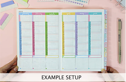 NEW - 2025 HOBONICHI COUSIN Yearly Index Date Strips - Slate || A5 Cousin, Day Free, Monthly Headers, Calendar Stickers, Year At A Glance