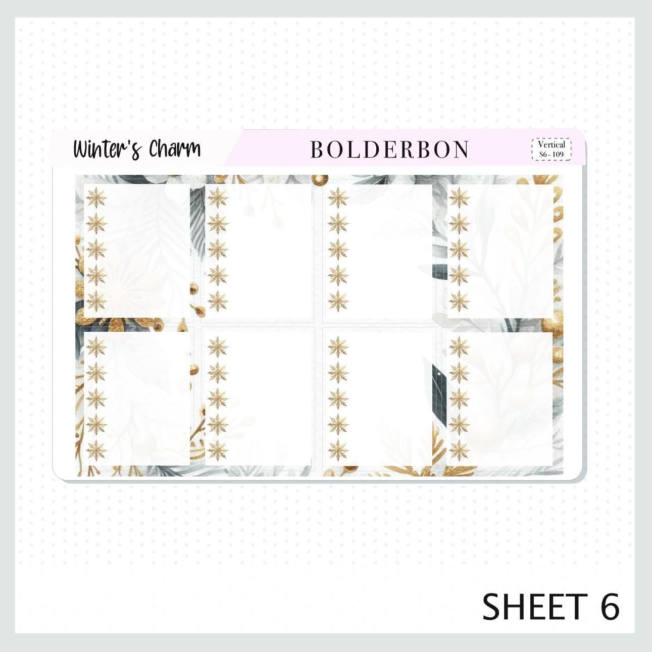 WINTER'S CHARM || 7x9 Vertical Planner Sticker Kit