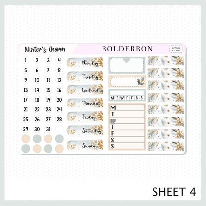WINTER'S CHARM || 7x9 Vertical Planner Sticker Kit