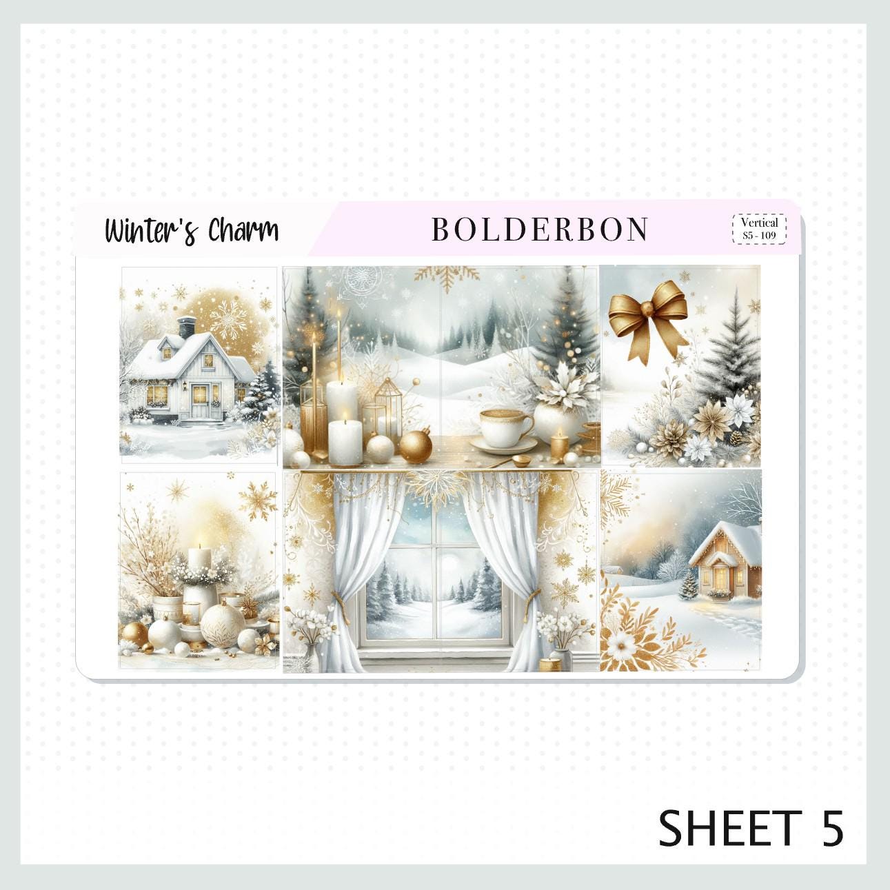 WINTER'S CHARM || 7x9 Vertical Planner Sticker Kit