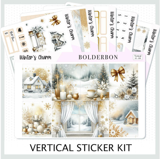 WINTER'S CHARM || 7x9 Vertical Planner Sticker Kit