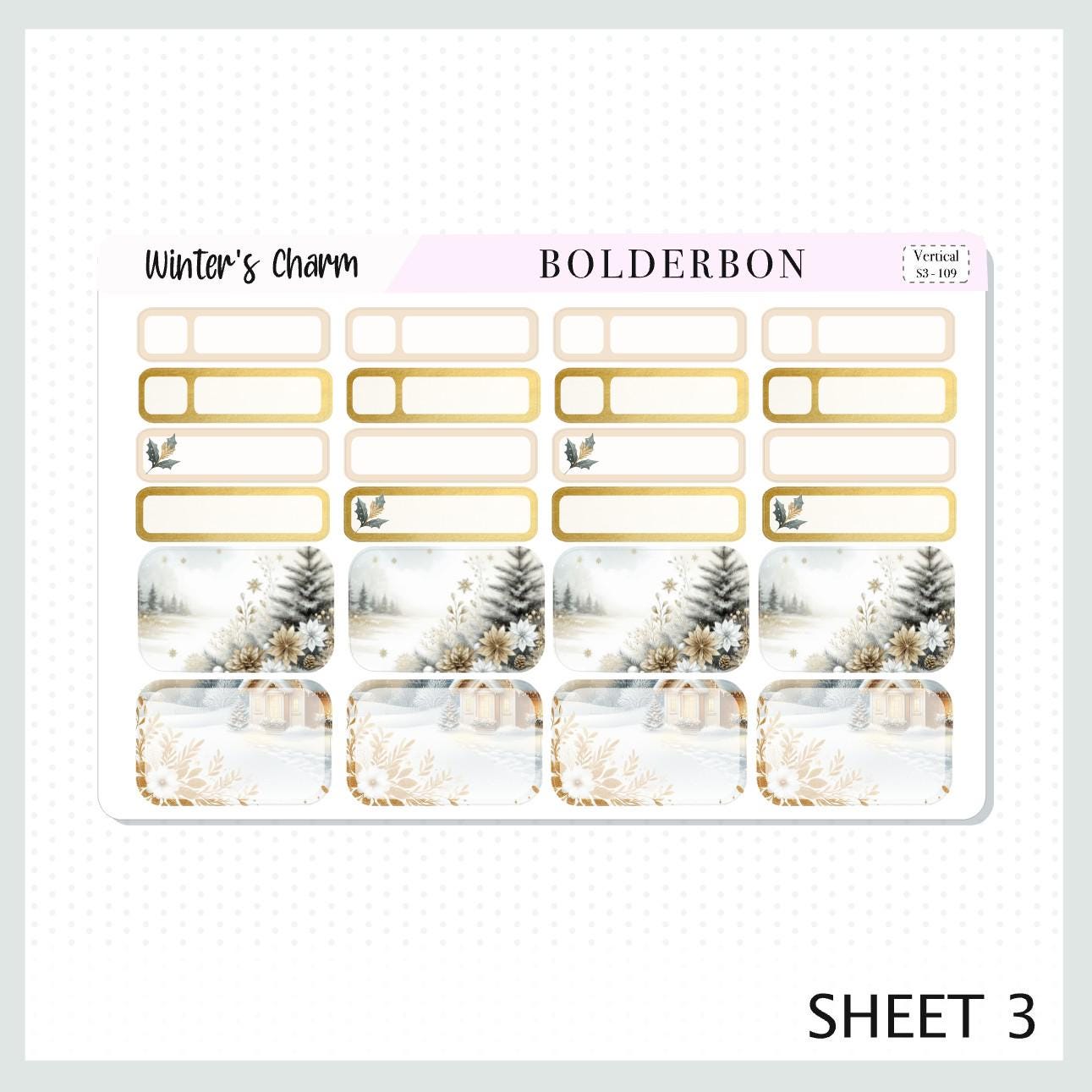 WINTER'S CHARM || 7x9 Vertical Planner Sticker Kit