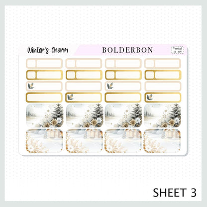 WINTER'S CHARM || 7x9 Vertical Planner Sticker Kit