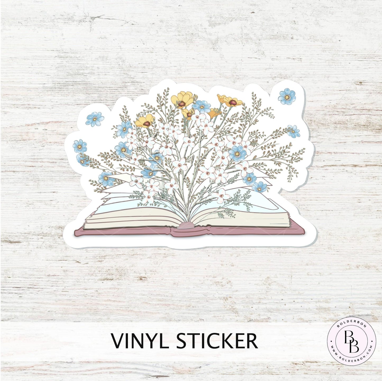 FLORAL BOOK STICKER || Reading, Book Lover Gift, Bookish, Journal Sticker, Kindle Stickers