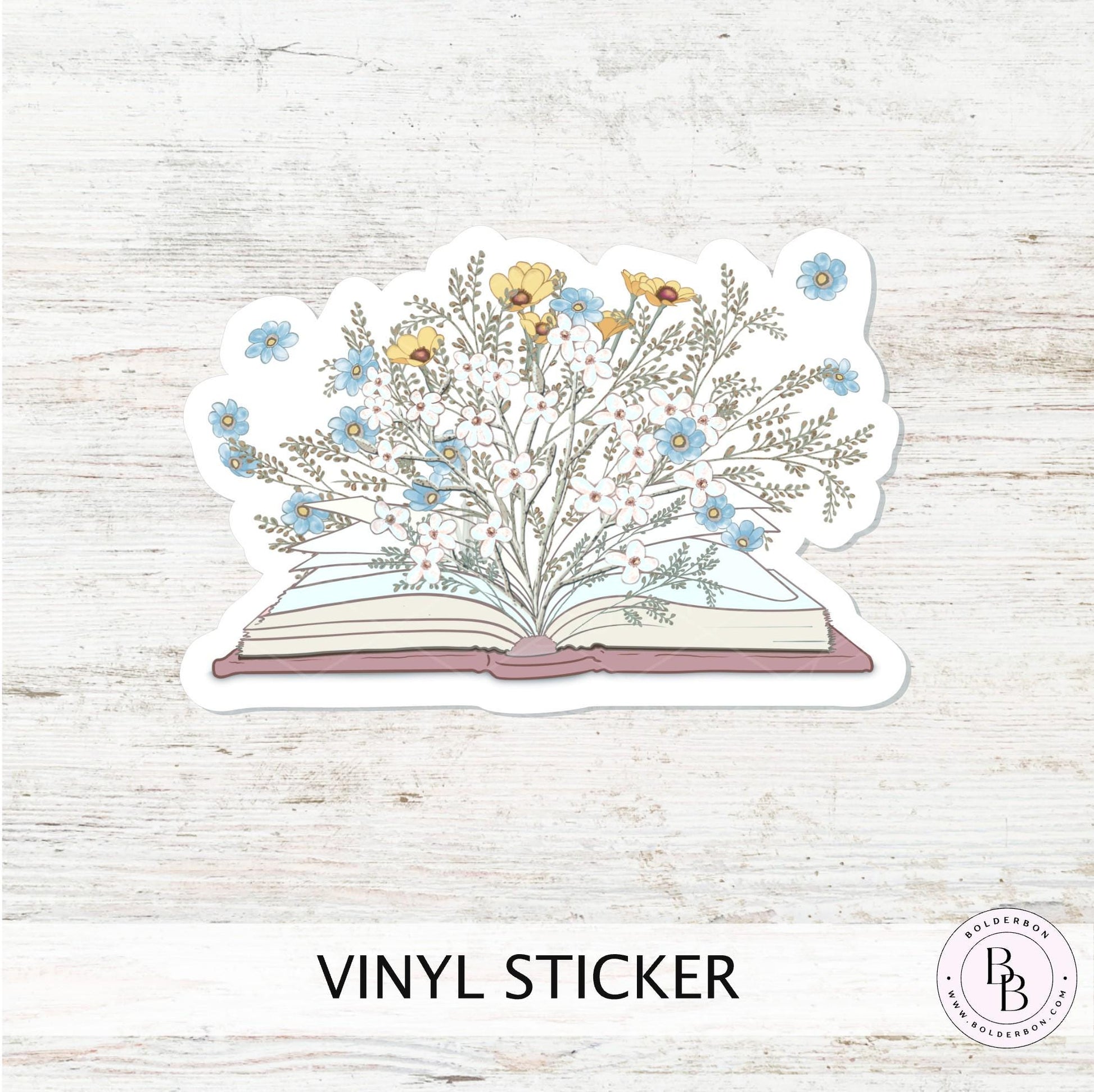FLORAL BOOK STICKER || Reading, Book Lover Gift, Bookish, Journal Sticker, Kindle Stickers