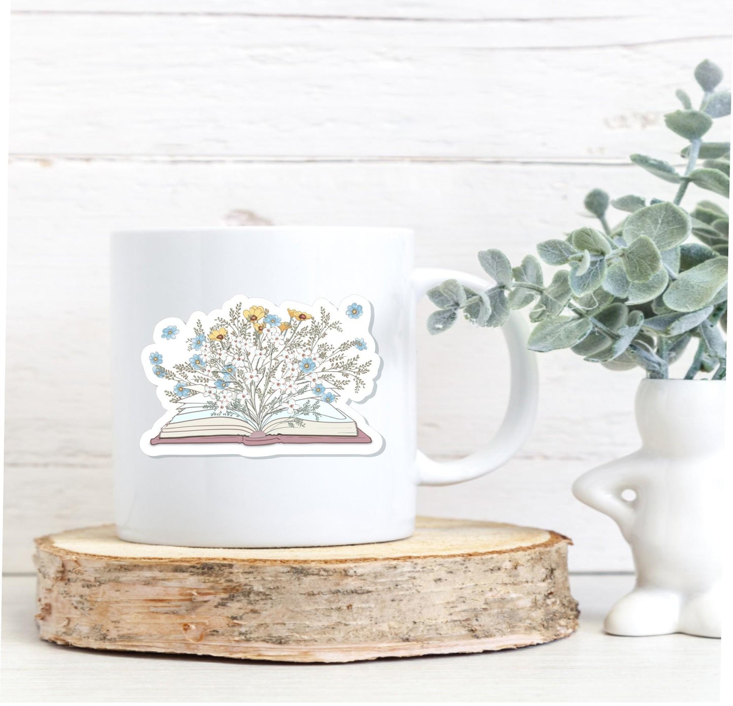 FLORAL BOOK STICKER || Reading, Book Lover Gift, Bookish, Journal Sticker, Kindle Stickers