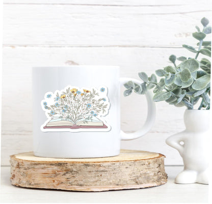 FLORAL BOOK STICKER || Reading, Book Lover Gift, Bookish, Journal Sticker, Kindle Stickers
