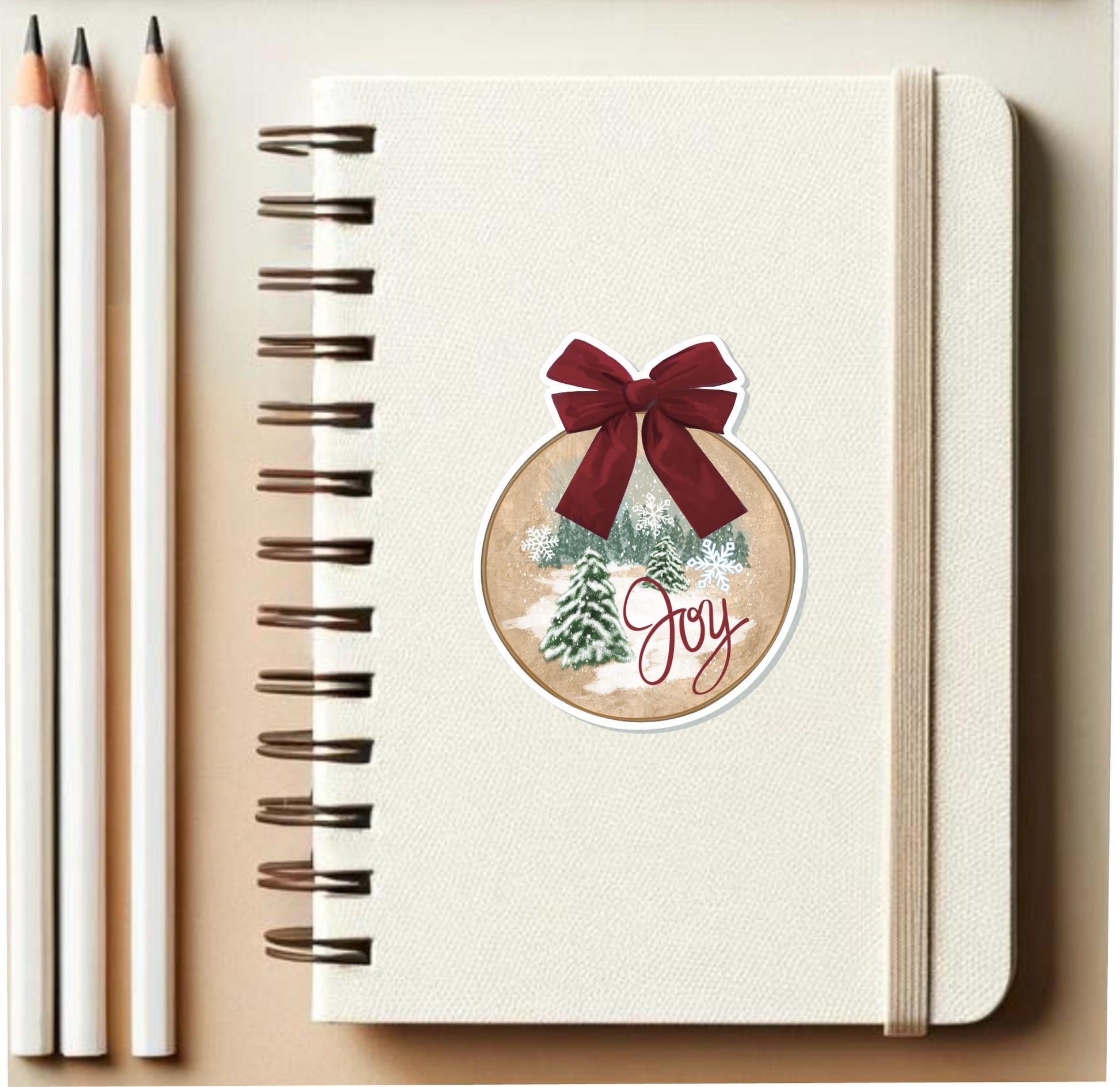 CHRISTMAS JOY STICKER || Vinyl, Decal, Laptop, Planner Sticker, Hobonichi, High Quality Laminated, 3 Inches