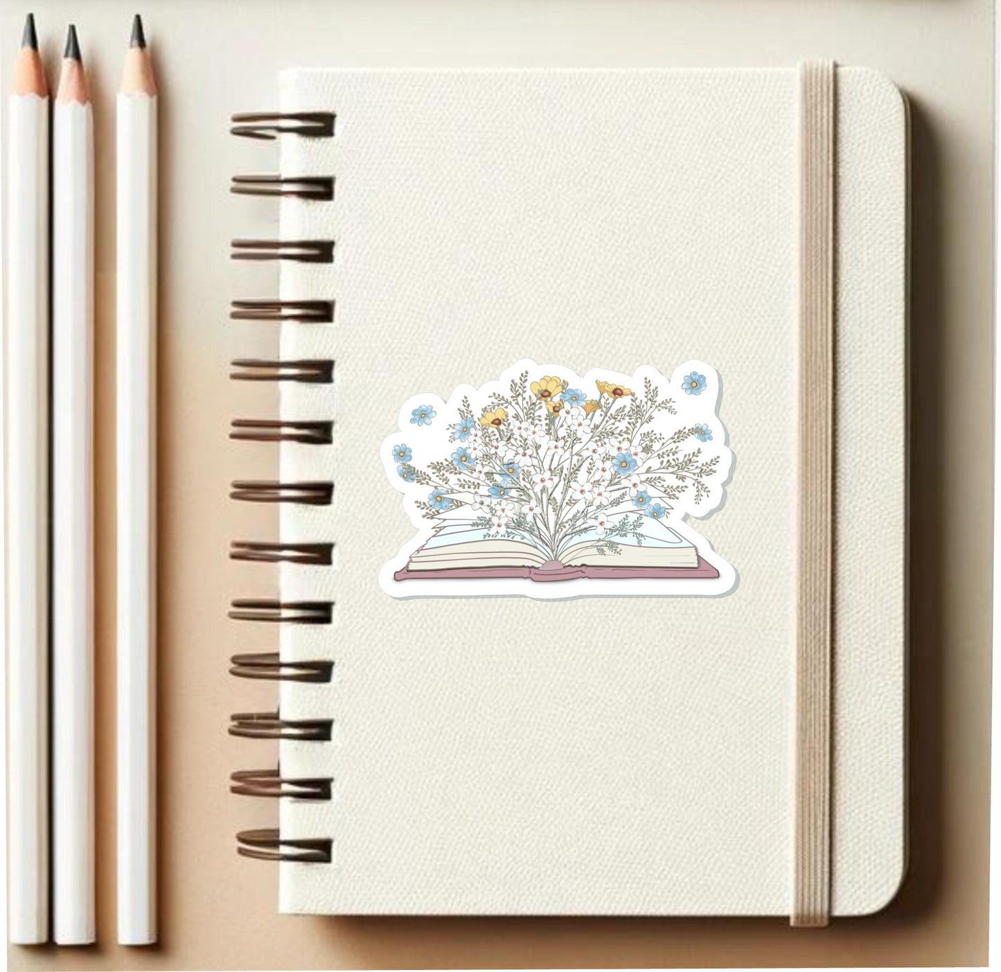 FLORAL BOOK STICKER || Reading, Book Lover Gift, Bookish, Journal Sticker, Kindle Stickers