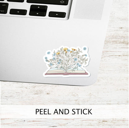 FLORAL BOOK STICKER || Reading, Book Lover Gift, Bookish, Journal Sticker, Kindle Stickers