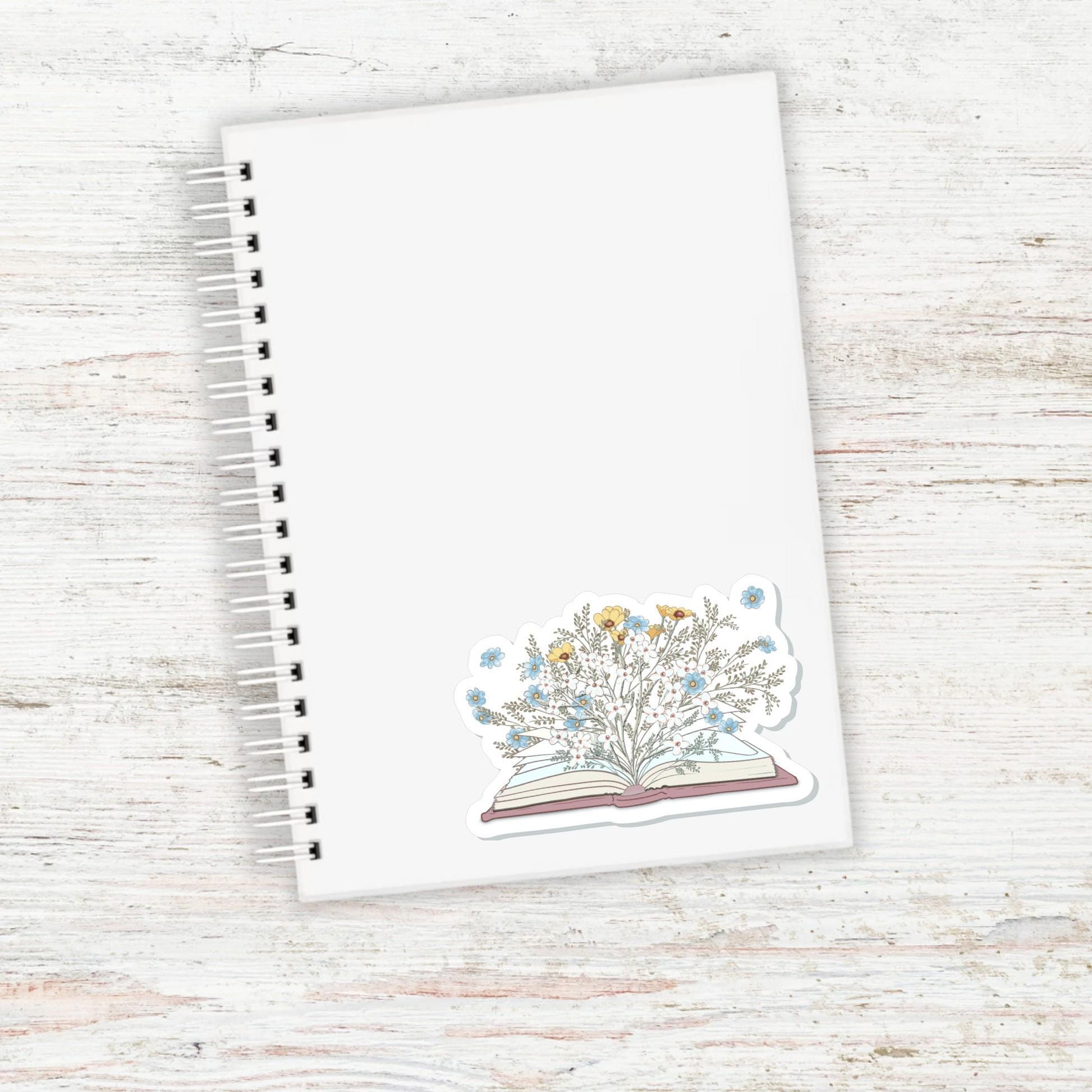 FLORAL BOOK STICKER || Reading, Book Lover Gift, Bookish, Journal Sticker, Kindle Stickers