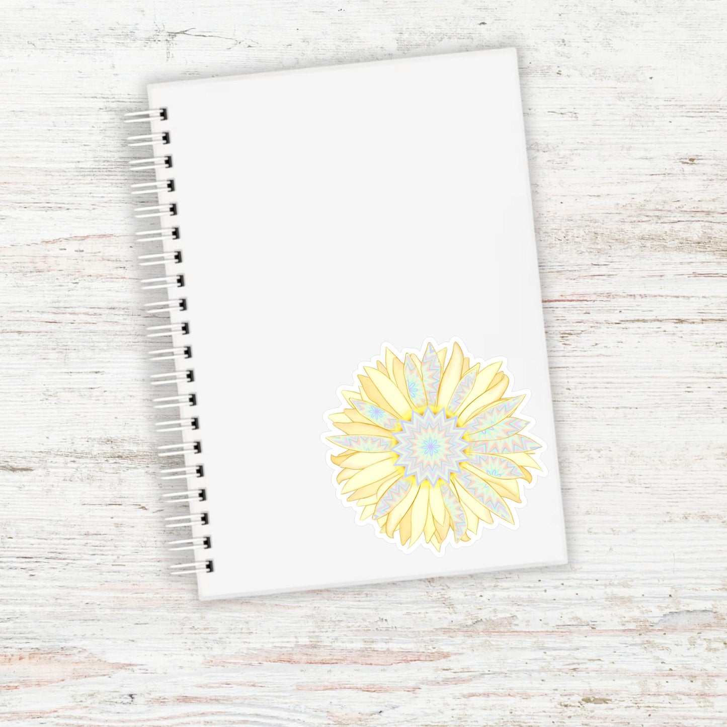 Golden Sunburst Vinyl Sticker || Boho Sunflower Mandala Decal