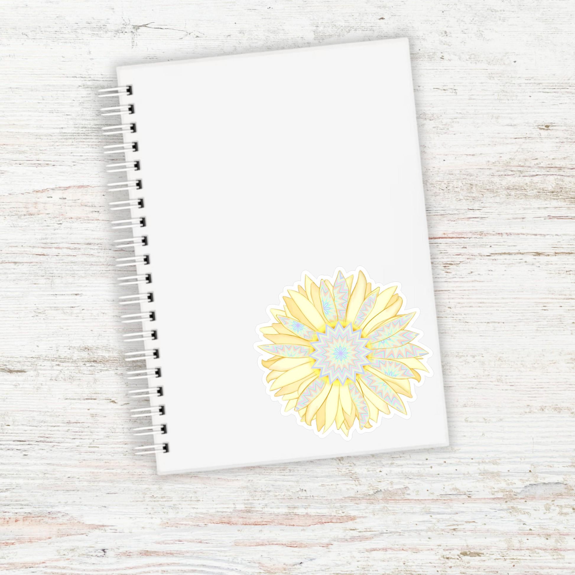 Golden Sunburst Vinyl Sticker || Boho Sunflower Mandala Decal