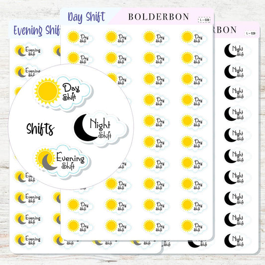 SHIFT STICKERS || Planner Stickers, Nurse Stickers, Doctor Shifts, Functional