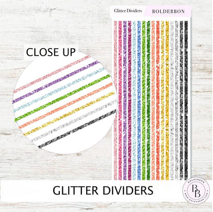GLITTER DIVIDERS || Hobonichi Weeks Sticker Strips