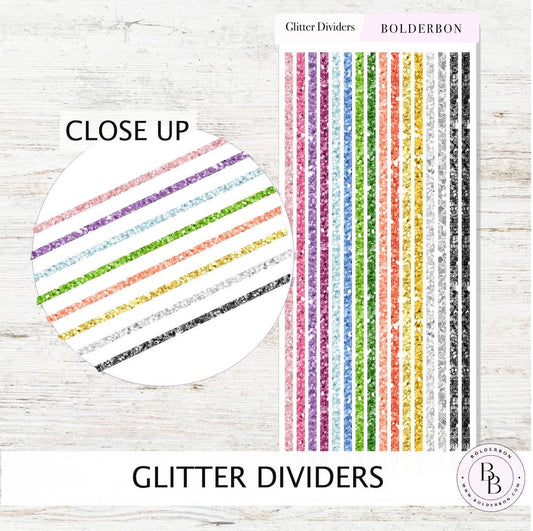 GLITTER DIVIDERS || Hobonichi Weeks Sticker Strips
