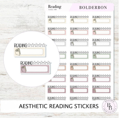 AESTHETIC READING Stickers || Book Review Tracker, Star Rating Stickers