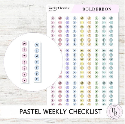 Weekly Checklist Stickers - Pastel || Days of the Week Planner Labels
