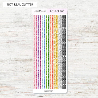 GLITTER DIVIDERS || Hobonichi Weeks Sticker Strips