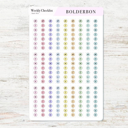 Weekly Checklist Stickers - Pastel || Days of the Week Planner Labels