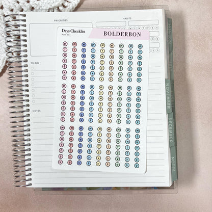 Weekly Checklist Stickers - Pastel || Days of the Week Planner Labels