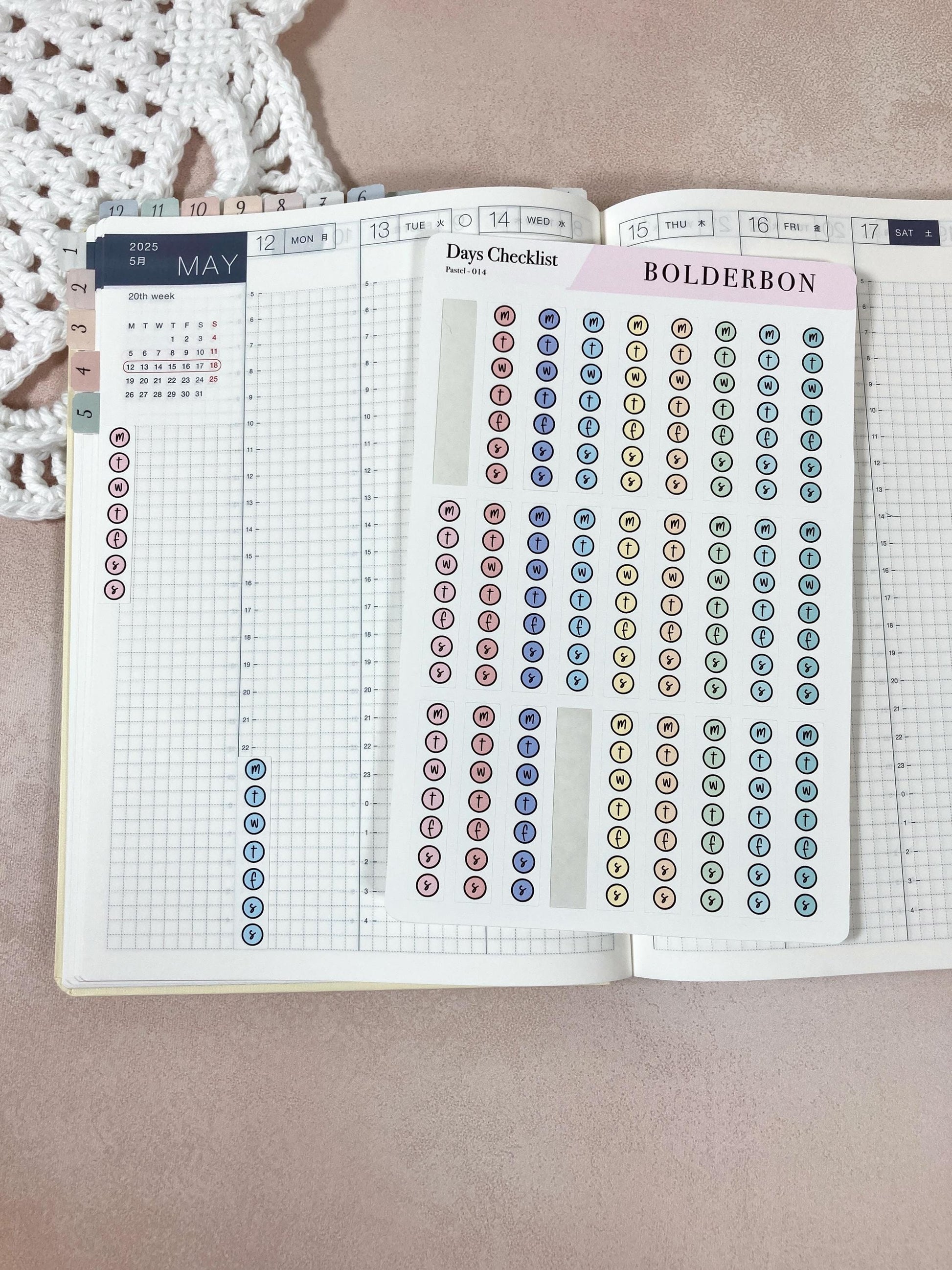 Weekly Checklist Stickers - Pastel || Days of the Week Planner Labels
