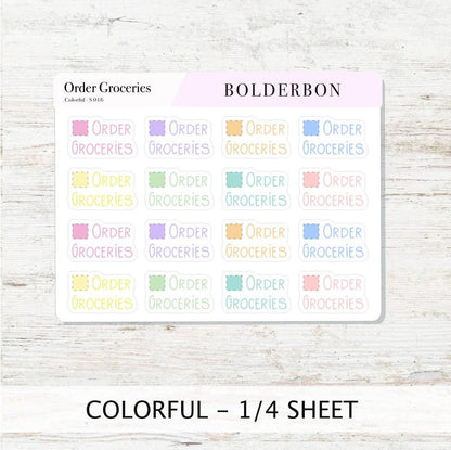ORDER GROCERIES || Functional Planner Stickers