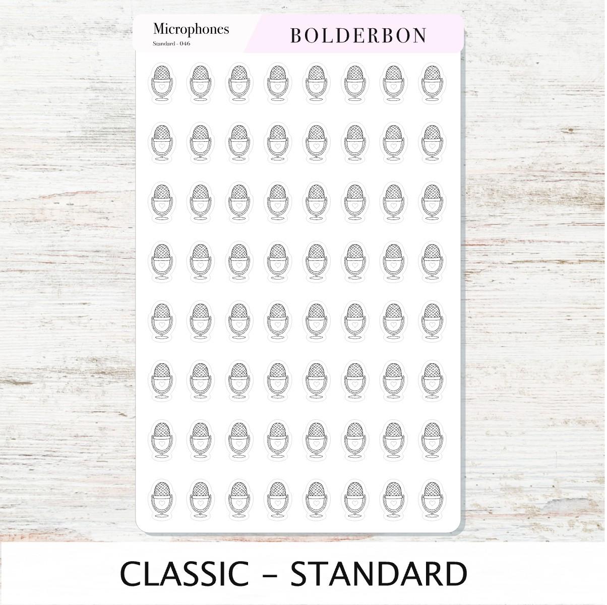 MICROPHONE Stickers || Cute Podcast, YouTube + Voiceover Icon Labels for Planners, Journals, or Content Creators