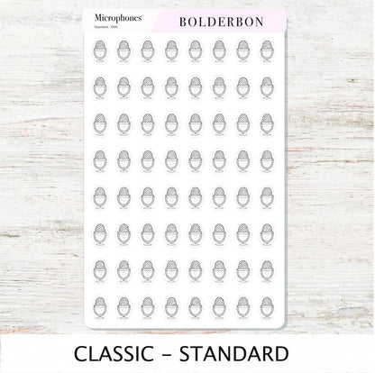 MICROPHONE Stickers || Cute Podcast, YouTube + Voiceover Icon Labels for Planners, Journals, or Content Creators