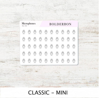 MICROPHONE Stickers || Cute Podcast, YouTube + Voiceover Icon Labels for Planners, Journals, or Content Creators