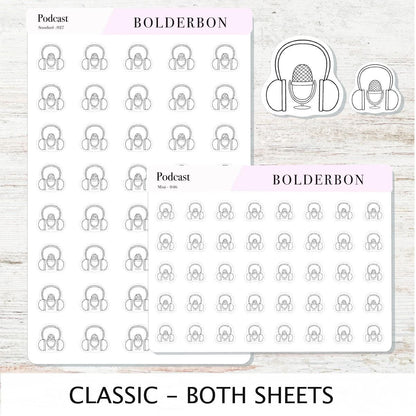 PODCAST Stickers || Podcasting, YouTube + Voiceover Icon Labels for Planners, Journals, or Content Creators