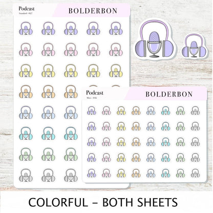 PODCAST Stickers || Podcasting, YouTube + Voiceover Icon Labels for Planners, Journals, or Content Creators