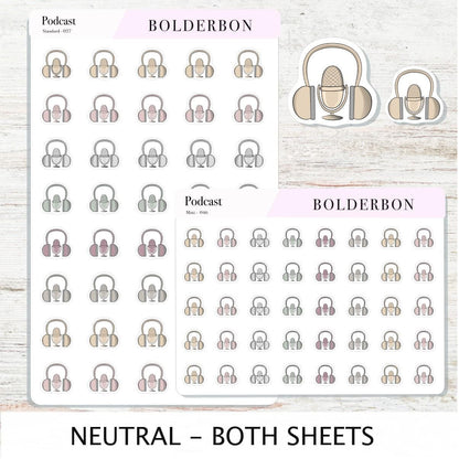 PODCAST Stickers || Podcasting, YouTube + Voiceover Icon Labels for Planners, Journals, or Content Creators