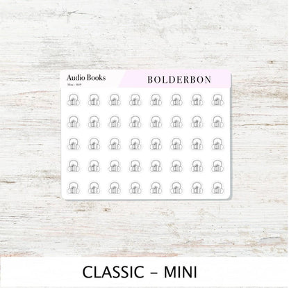 AUDIO BOOKS Stickers || Cute, Aesthetic and Classic Icon Labels, Listening To for Planners, Journals