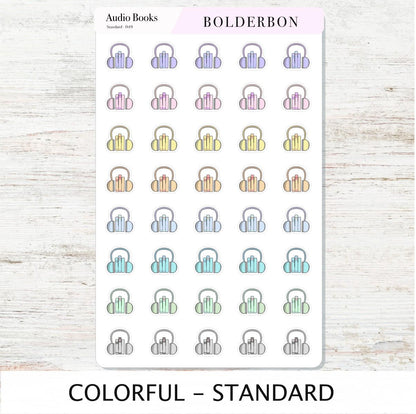 AUDIO BOOKS Stickers || Cute, Aesthetic and Classic Icon Labels, Listening To for Planners, Journals