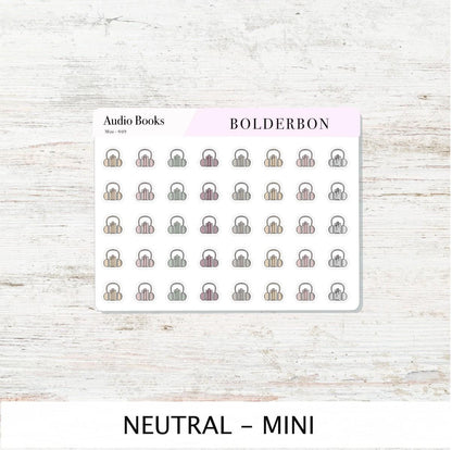 AUDIO BOOKS Stickers || Cute, Aesthetic and Classic Icon Labels, Listening To for Planners, Journals