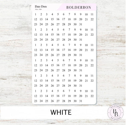 DATE DOT Stickers for Planners || Minimal & Colorful Circle Number Labels for Calendars, Journals, and Monthly Setups