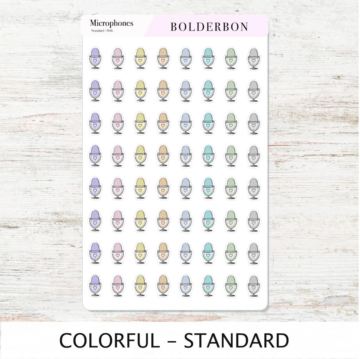 MICROPHONE Stickers || Cute Podcast, YouTube + Voiceover Icon Labels for Planners, Journals, or Content Creators