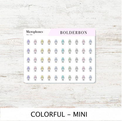 MICROPHONE Stickers || Cute Podcast, YouTube + Voiceover Icon Labels for Planners, Journals, or Content Creators