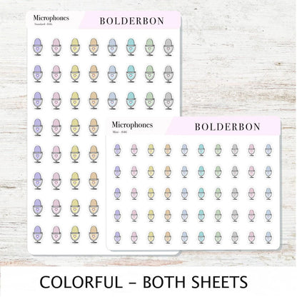 MICROPHONE Stickers || Cute Podcast, YouTube + Voiceover Icon Labels for Planners, Journals, or Content Creators