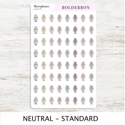 MICROPHONE Stickers || Cute Podcast, YouTube + Voiceover Icon Labels for Planners, Journals, or Content Creators