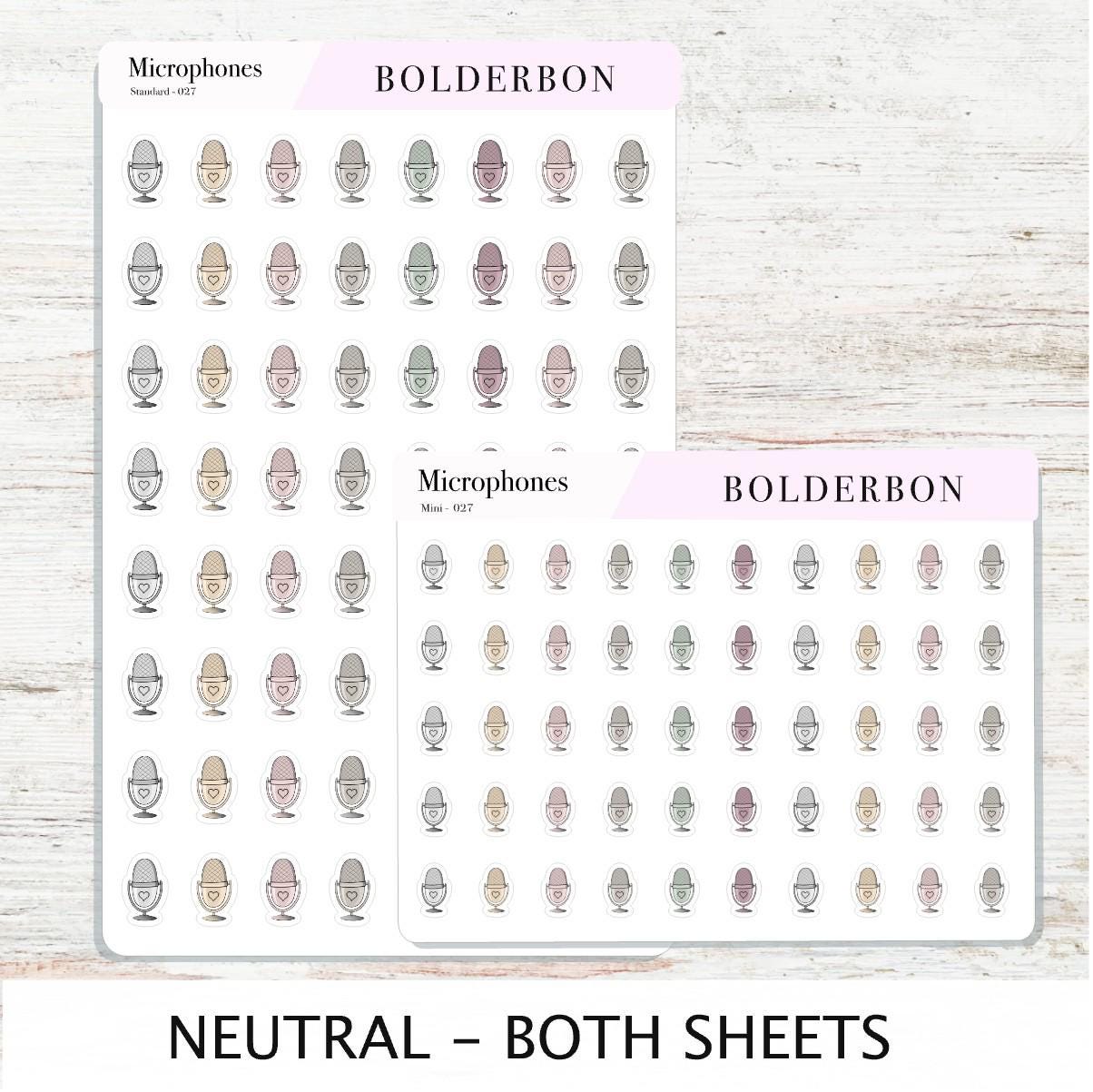 MICROPHONE Stickers || Cute Podcast, YouTube + Voiceover Icon Labels for Planners, Journals, or Content Creators
